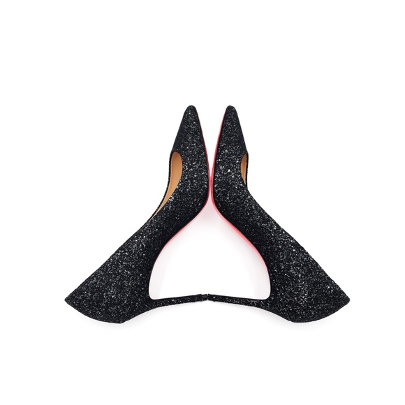 Christian Louboutin Black Glitter Mesh Pumps Heels EU 38 - Picture 5 of 8